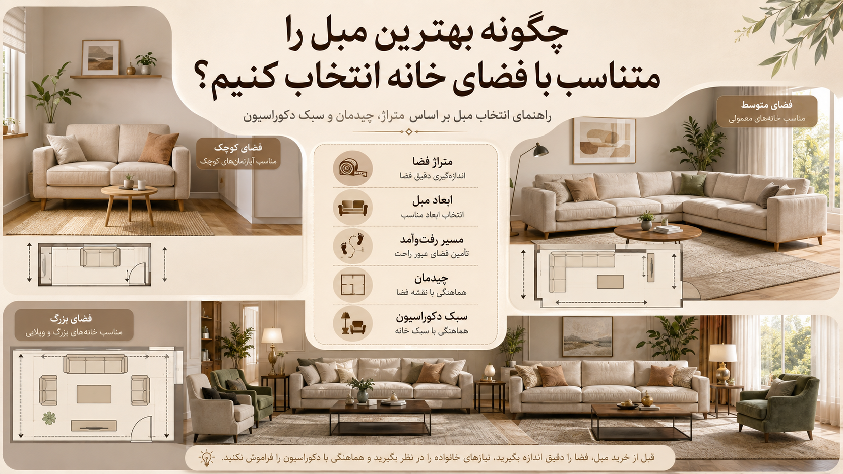 چگونه بهترین مبل را متناسب با فضای خانه انتخاب کنیم؟